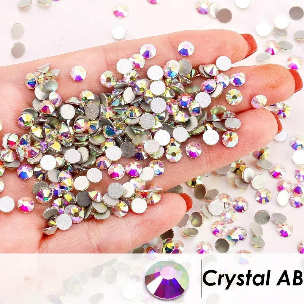 White Ab Rhinestones High-Quality Sparkling Gems Multi-Facet Rhinestones Safe Silver Plated Rhinestones For Shoe Decoration Nail