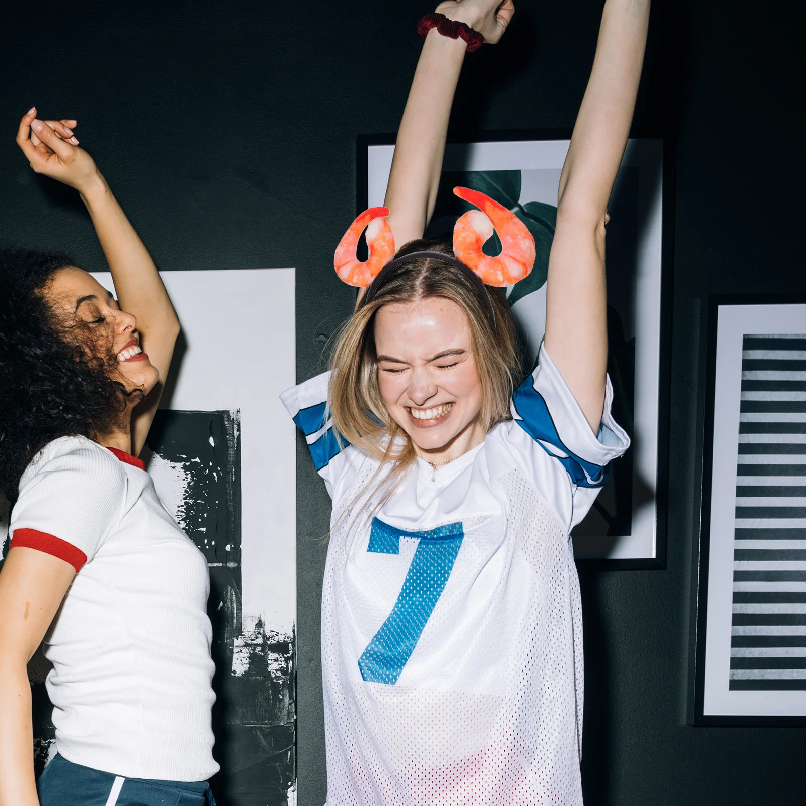 

Realistic Shrimp Headband Cute Seafood Costume Hair Hoop Novelty Party Hair Accessories Creative Funny Hairpiece