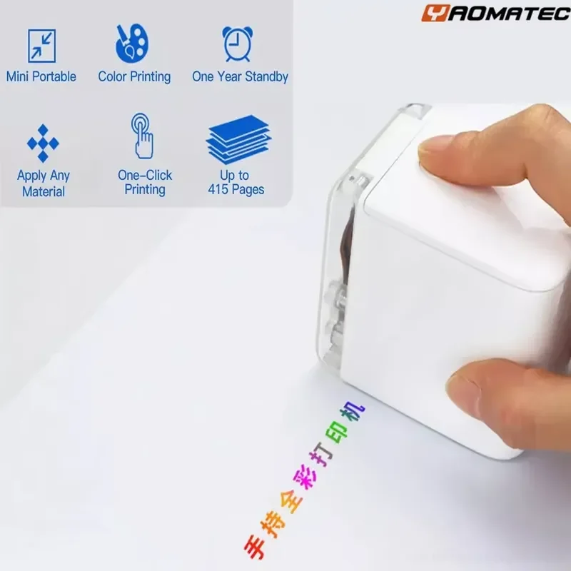 Yaomatec Handheld Printer Inkjet Wireless Mini Color Label LOGO Tattoo Small Label Printer Machine for Home Use