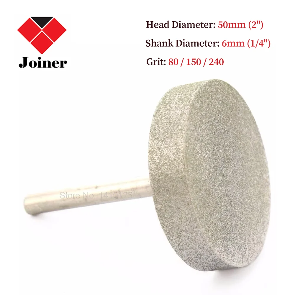 

50mm Cylinder Diamond Grinding Head Coated Cylindrical Burr Bits Mounted Points Shank 6mm Lapidary Tools for Stone Gemstone Jade