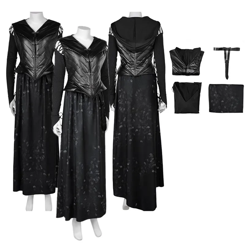 Bellatrix Cosplay Lestrange Costume Adult Women Fantasy Vest Skirt Belt Outfits Halloween Carnival Party Disguise Suit