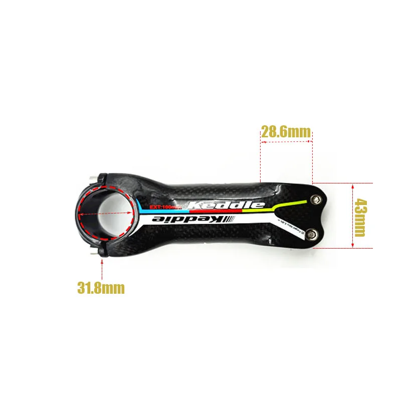 KEDDIE 3K Full Carbon Fiber Bicycle Stem Road/MTB Carbon Stem Bicycle Parts Angle 6/17 Degree