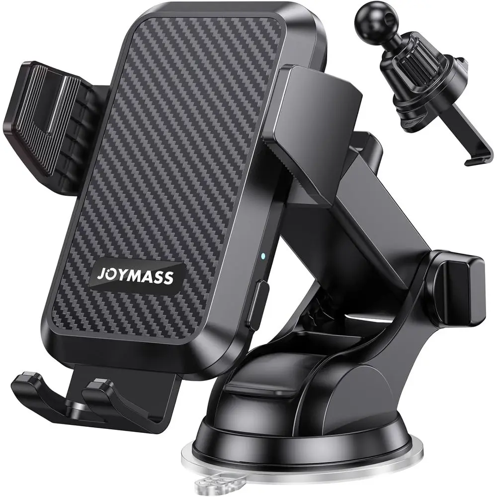 15W Auto Clamping Wireless Car Charger Phone Mount Auto Accessories Fit iPhone 16-11 Mini Pro Max XR XS Samsung S24 Ultra S23 S22+ Note 20
