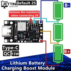 1pc Type-C 2S 3S 8.4V 12.6V Step-Up Boost Charger Board 18650 21700 3.7V LiPo Polymer Li-Ion Battery Charging Module