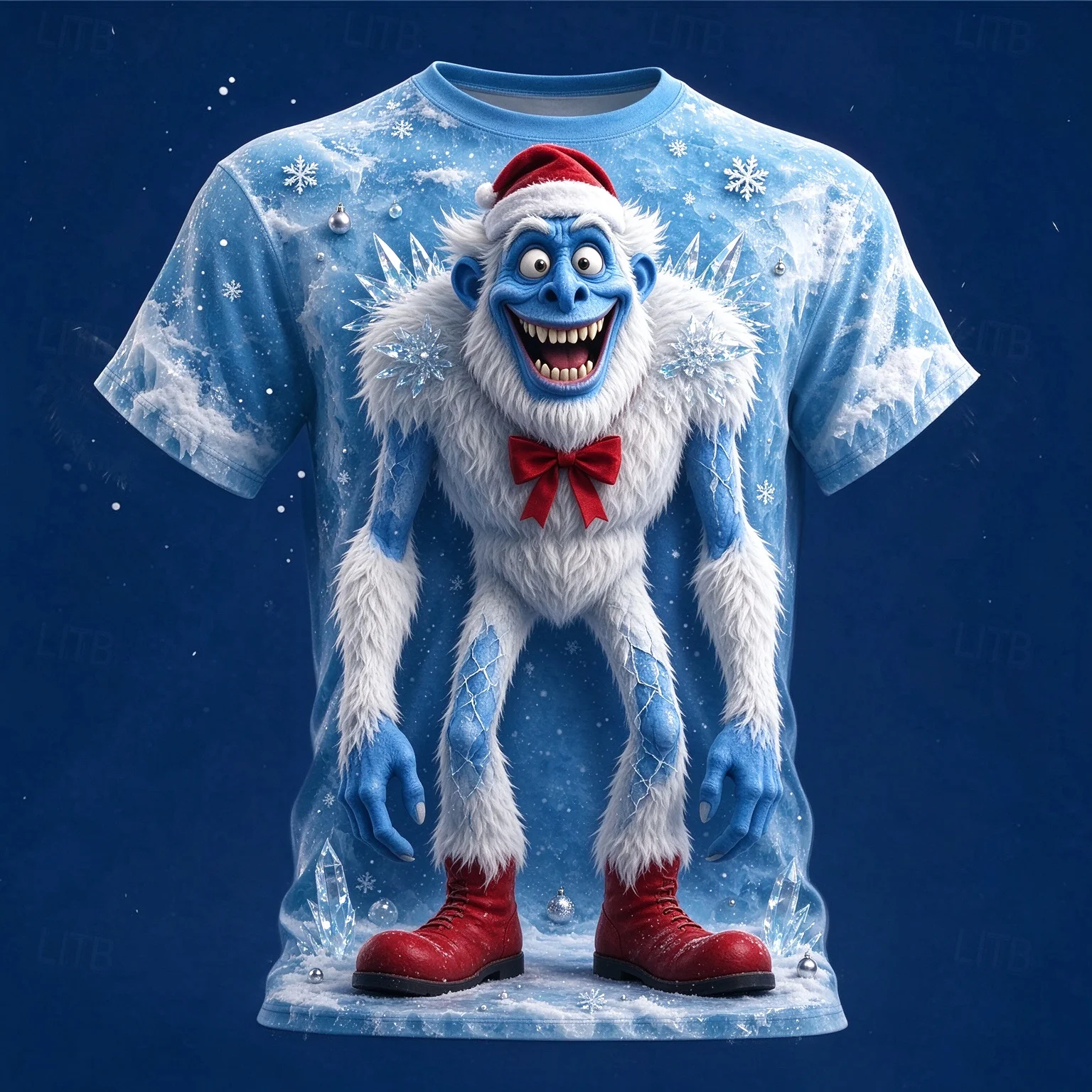 Hot Christmas Santa Claus 3D Costume T-Shirt For Men Fashion Optical Illusion Design Novelty Holiday Party Outfit Xmas Gathering