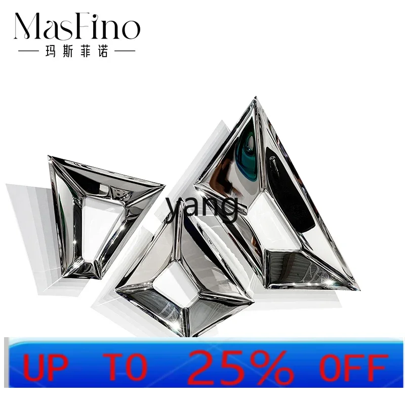 

Lhh modern minimalist creative polished stainless steel crystal pendant wall decoration furniture