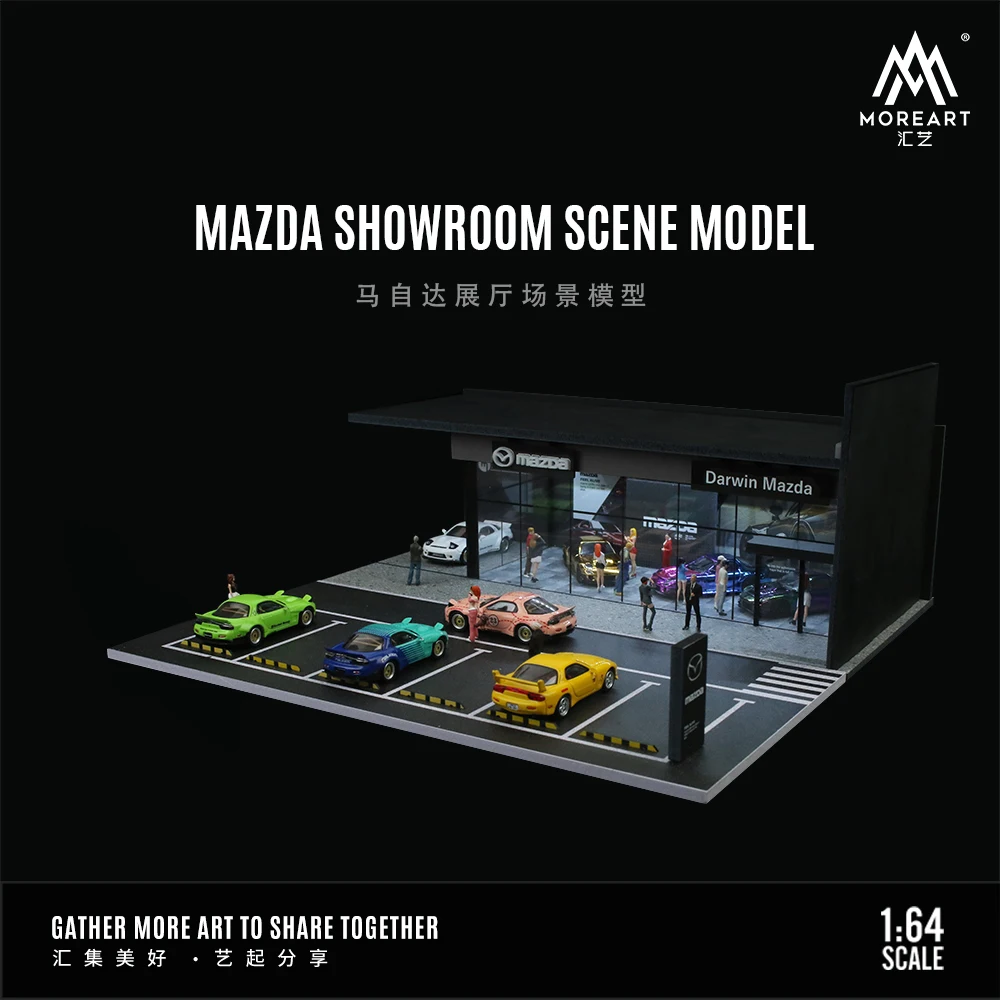 

MoreArt&TimeMicro 1:64 Mazda Bens MINI VW multiple 4S shop car showroom lighting version assembly scene -in stock- fast delivery