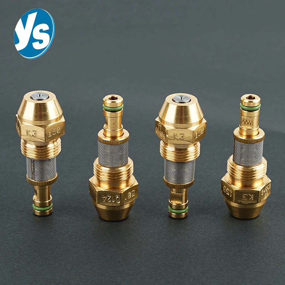 Brass Fuel Oil Burner Nozzle with Filter Screen and Seal High Efficiency Atomizing Nozzle  F1 Imported K3 Series
