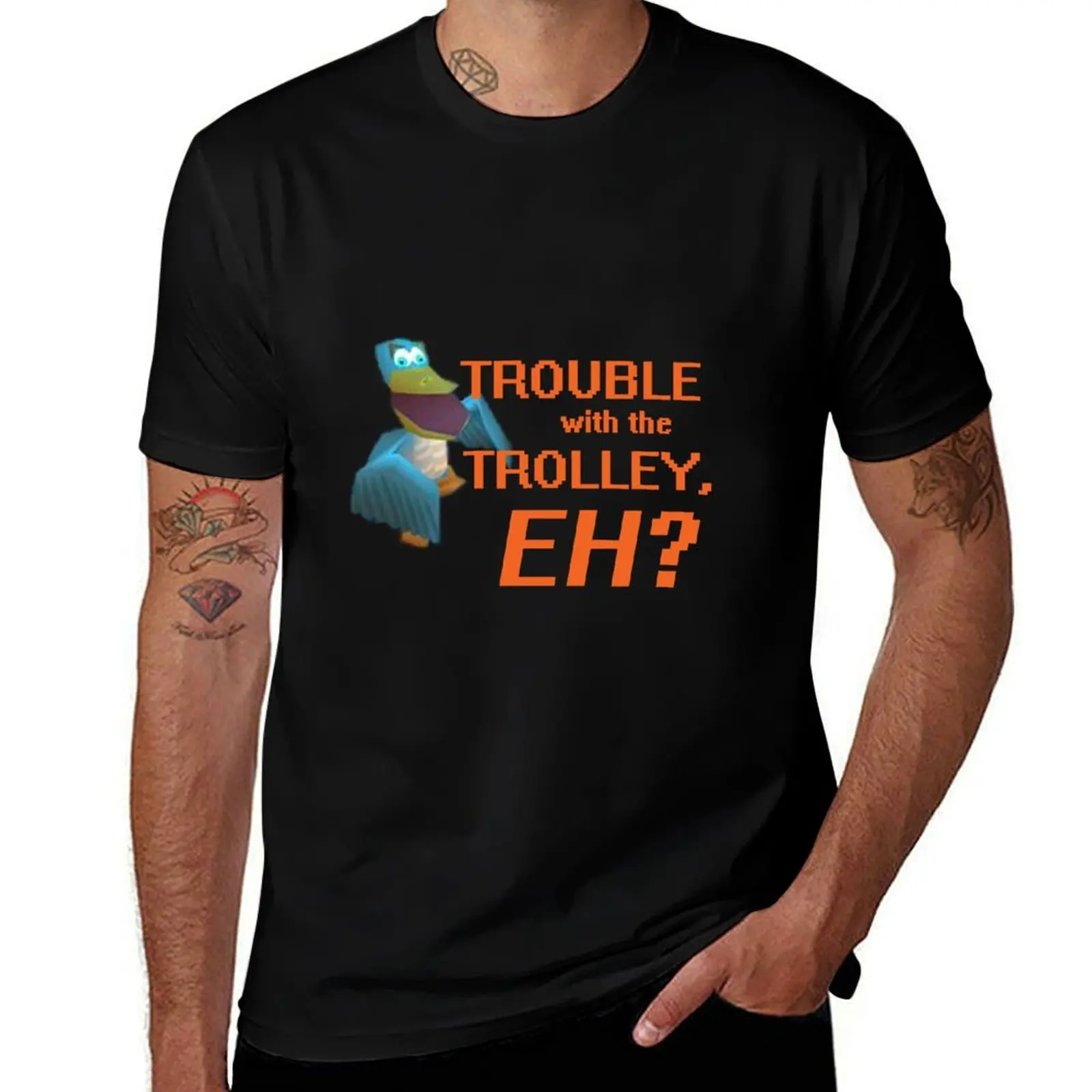 

Trouble With The Trolley, Eh T-Shirt t shirt man luxury cotton t shirt man T-Shirt