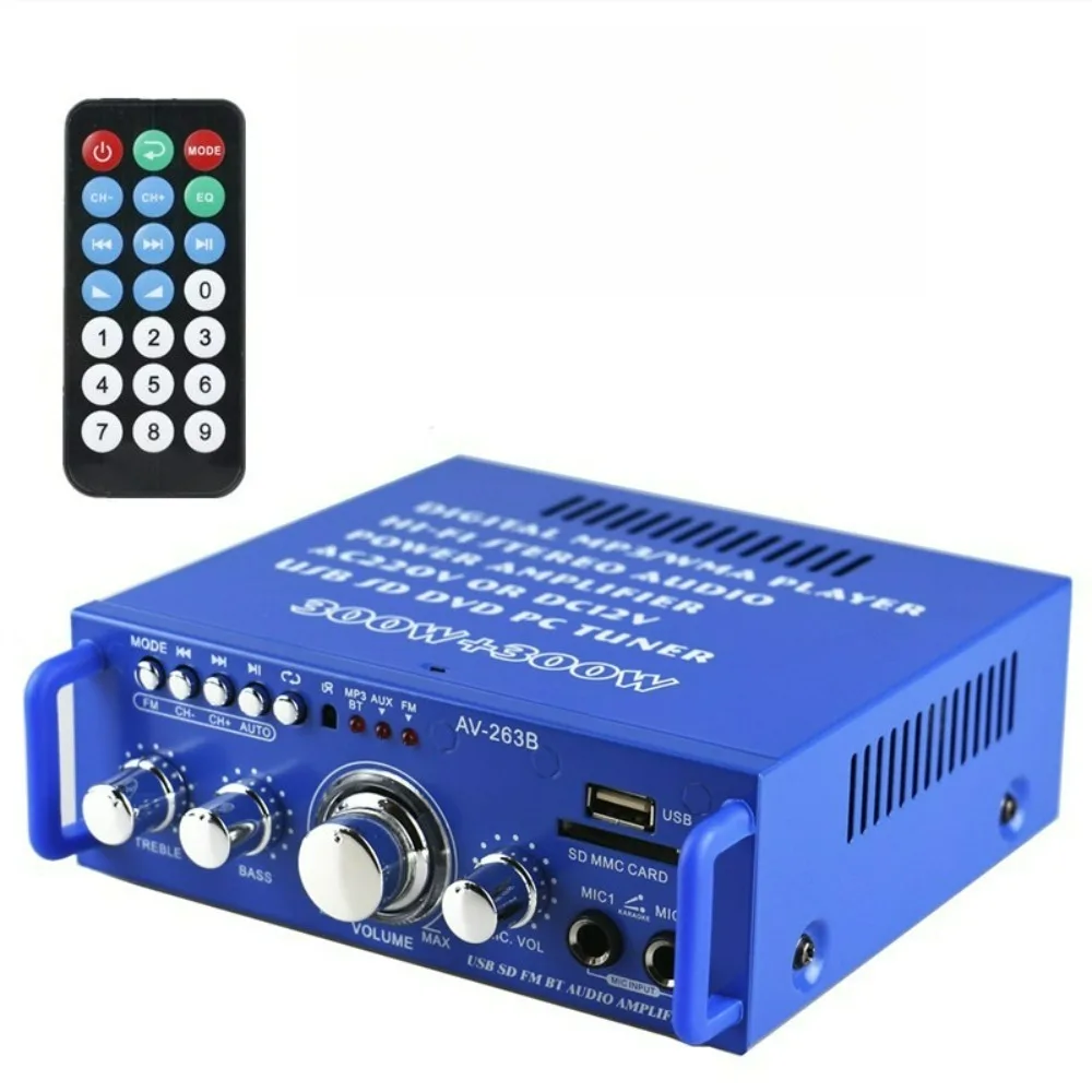 Mini Small Power Amplifier, Speaker Power Amplifier, Card U Disk, Microphone with Radio DC 12 Volts 220V