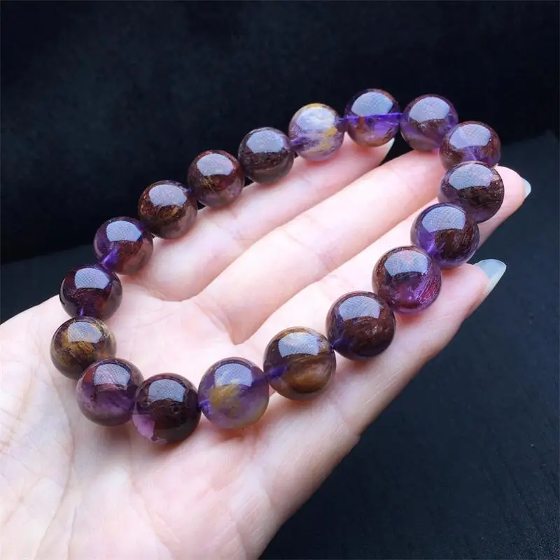 12MM Natural Purple Garden Quartz Bracelet For Women Men Love Gift Crystal Beads Strands Jewelry Gift 1PCS