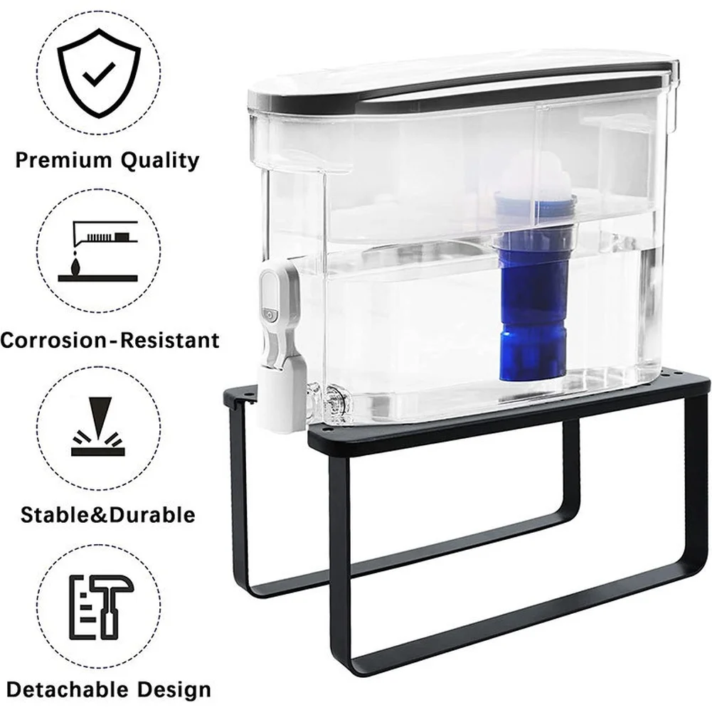 1pc Stent Sturdy Metal Water Dispenser Stand Black  Water Dispenser Stand Kitchen Cabinet Shelf Organizer L14.9