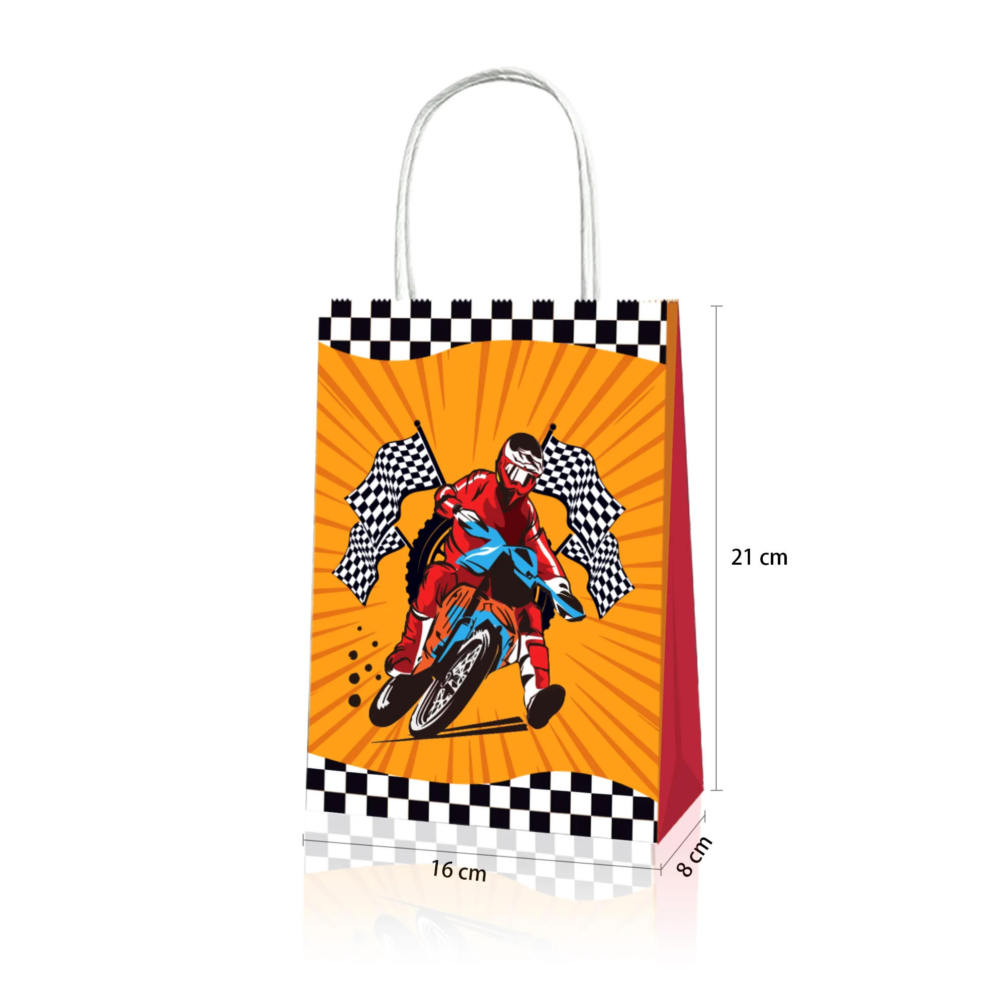 6/12/18/24/30 Stück Dirt Bike Motorrad Party Geschenktüte mit Griff Candy Goodie Bags Motorrad Racing Geburtstag Party Dekorationen – Detail 2
