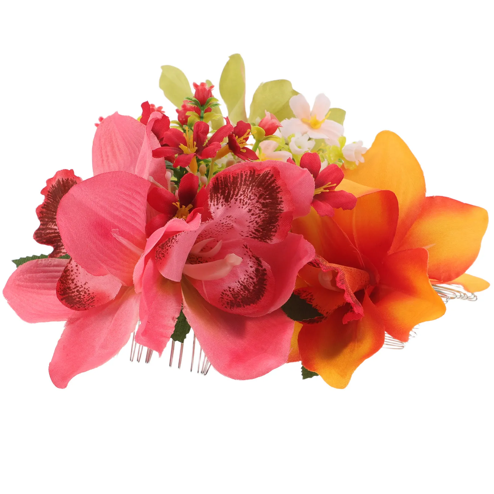 

3Pcs Artificial Orchid Hair Combs Hawaiian Style Floral Bridal Side Clips Floral Hairpins Wedding Updo Accessories for Women
