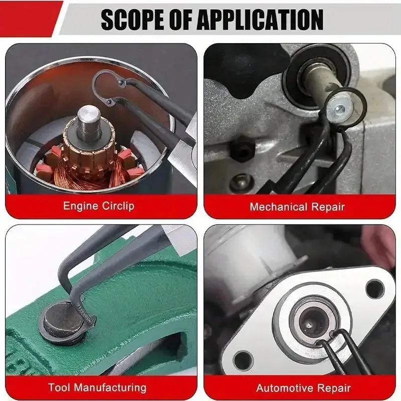 مجموعة كماشة زنبركية للبطاقات مقاس 7 بوصات مكونة من 4 قطع، كماشة زنبركية للكوع مزدوجة الأغراض، مجموعة إصلاح السيارات اليدوية، انحناء داخلي، سدادة خارجية #2