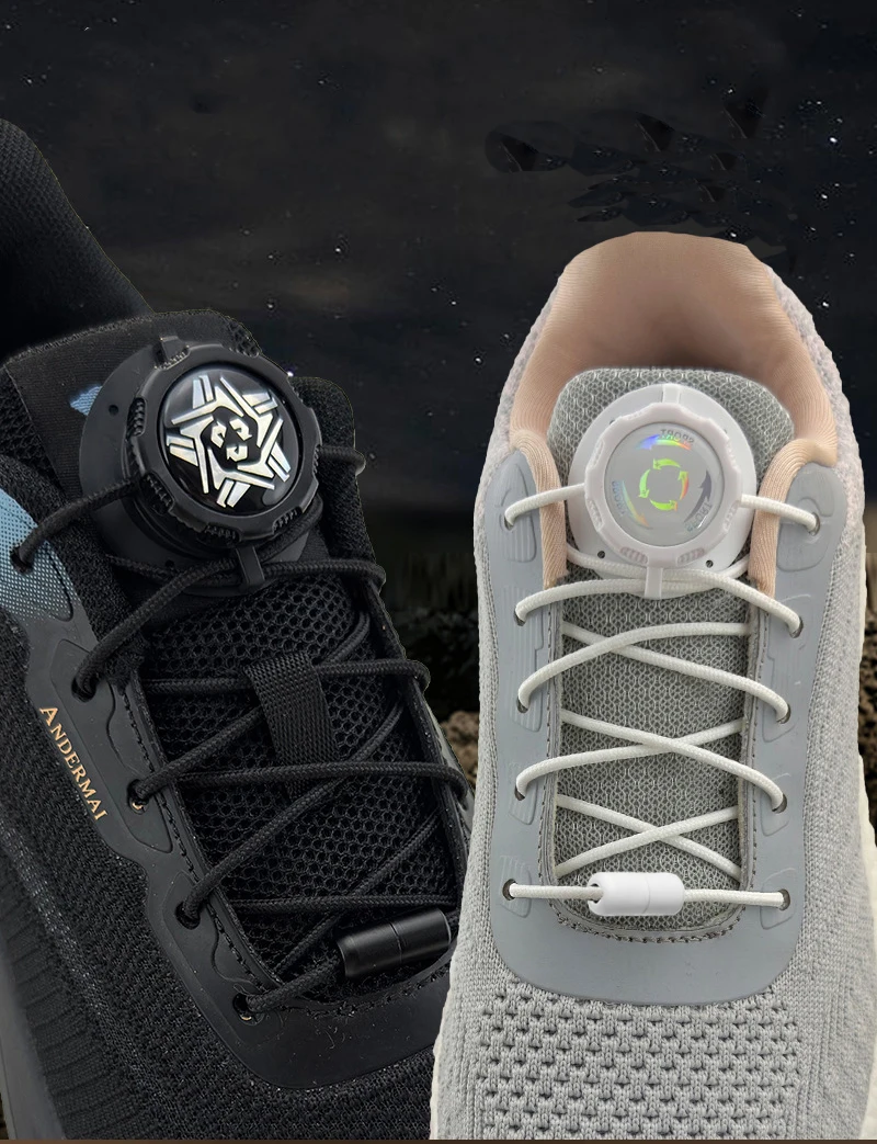 Automatische Schnürsenkel ohne Binden, einfache Installation, Schnürsenkel mit drehbarer Schnalle, dickes Seil, Tennis-Sneaker-Schnürsenkel, Schuhzubehör – Detail 4
