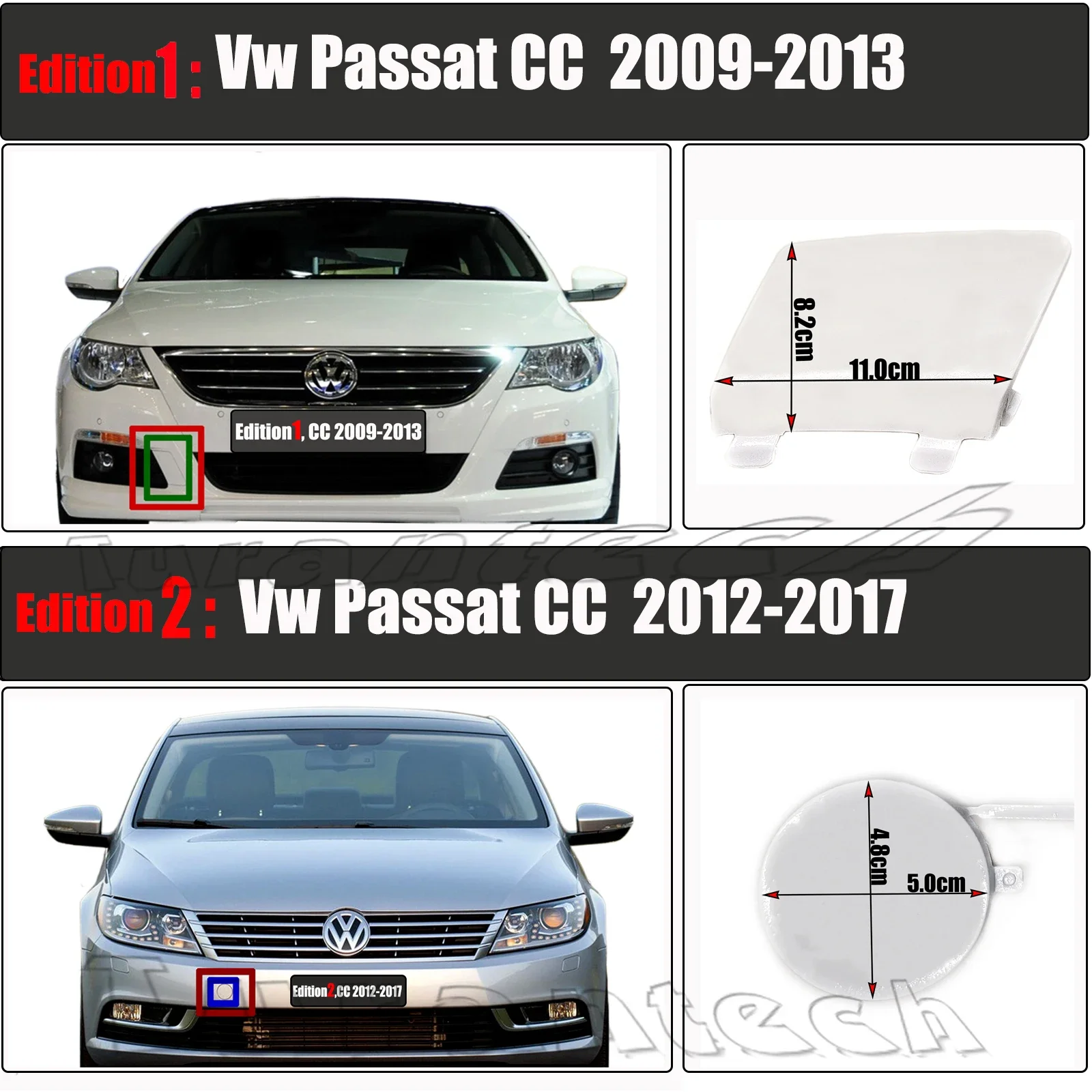 

Front Tow Cover for 09-17 Vw CC Passat CC coupe VR6 V6 R-line Sedan Sport Towing Eye Hook Cap