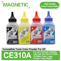 4 PCS Compatible Toner Color Powder For HP CE310A CE320A CE410A CF210A CF350A CF380A Color Laser Printer Toner Bottle