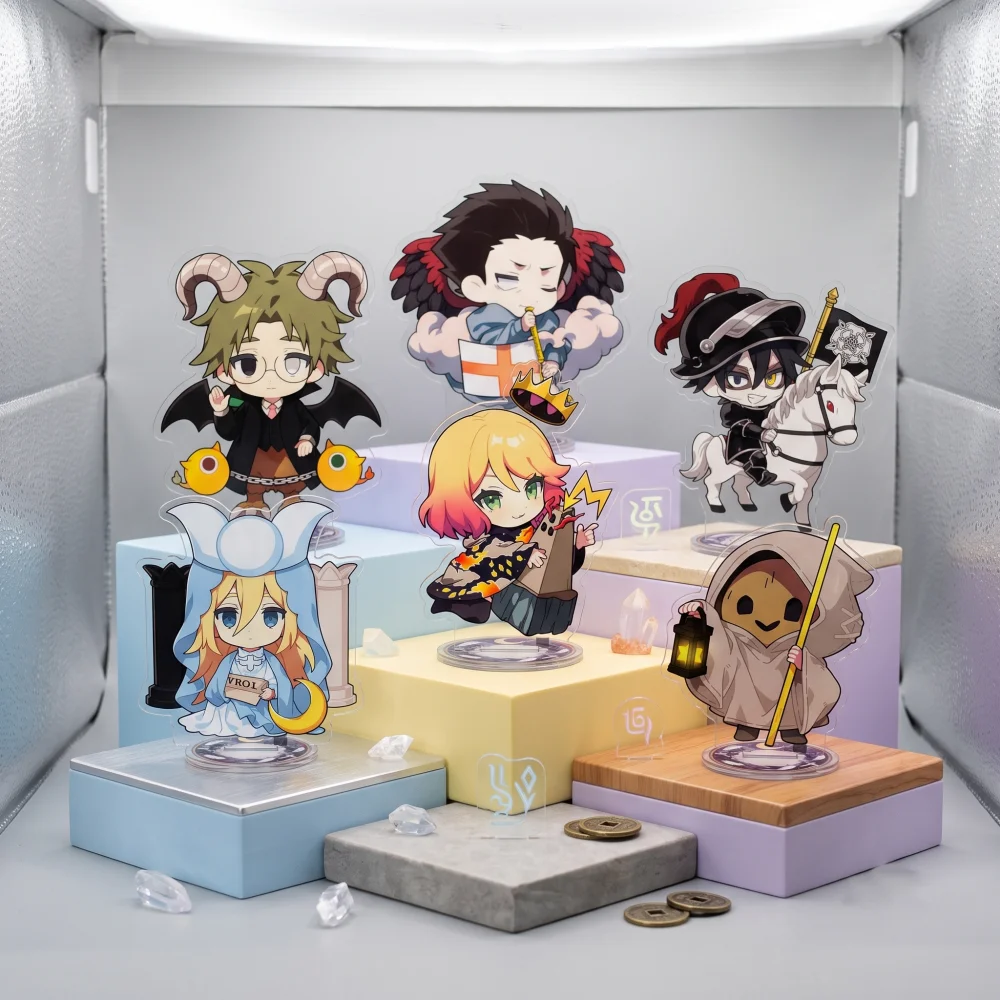 Angels of Death  Anime 10CM Acrylic Stand Keychain Zack Rachel Danny Eddie Chess Chibi Desk Decor Collectible Gift for Fans