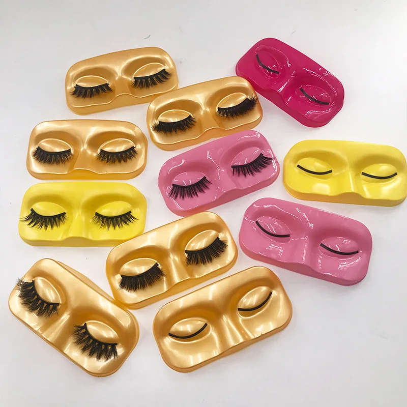 Strip Lashes Face Shape Tray พร้อมแม่เหล็ก Pink Gold Face Shape Tray สําหรับ Magnetic Lashes