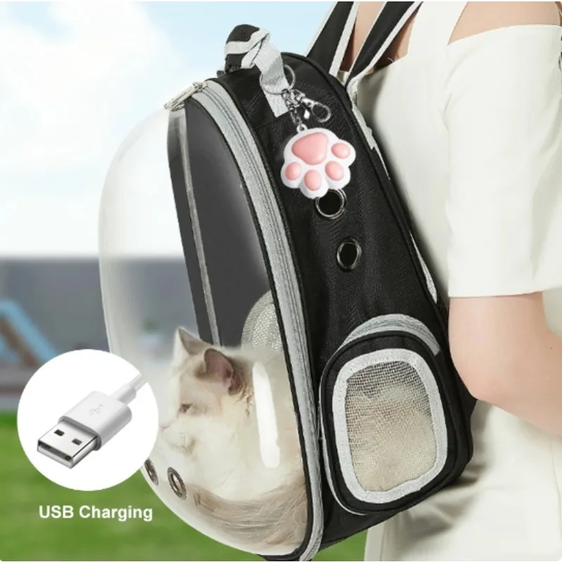 Pet Portable Backpack Large Capacity Breathable Foldable Cartoon Panorama Cat Capsule Cat Bag Soft Texture and Skin-friendly