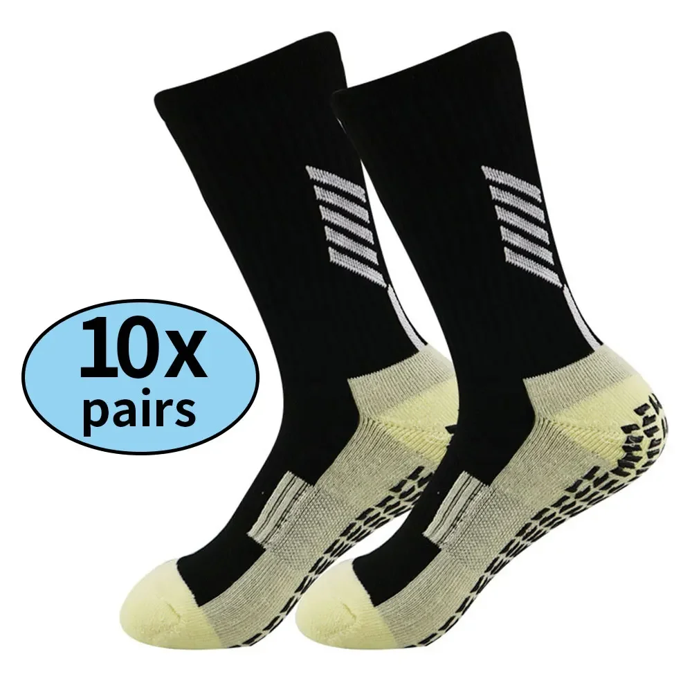 10 Pairs Men's and Women's Non Slip Soccer Socks Towel Bottom Sports Socks Outdoor Sports Hiking Socks Mountaineering Socks