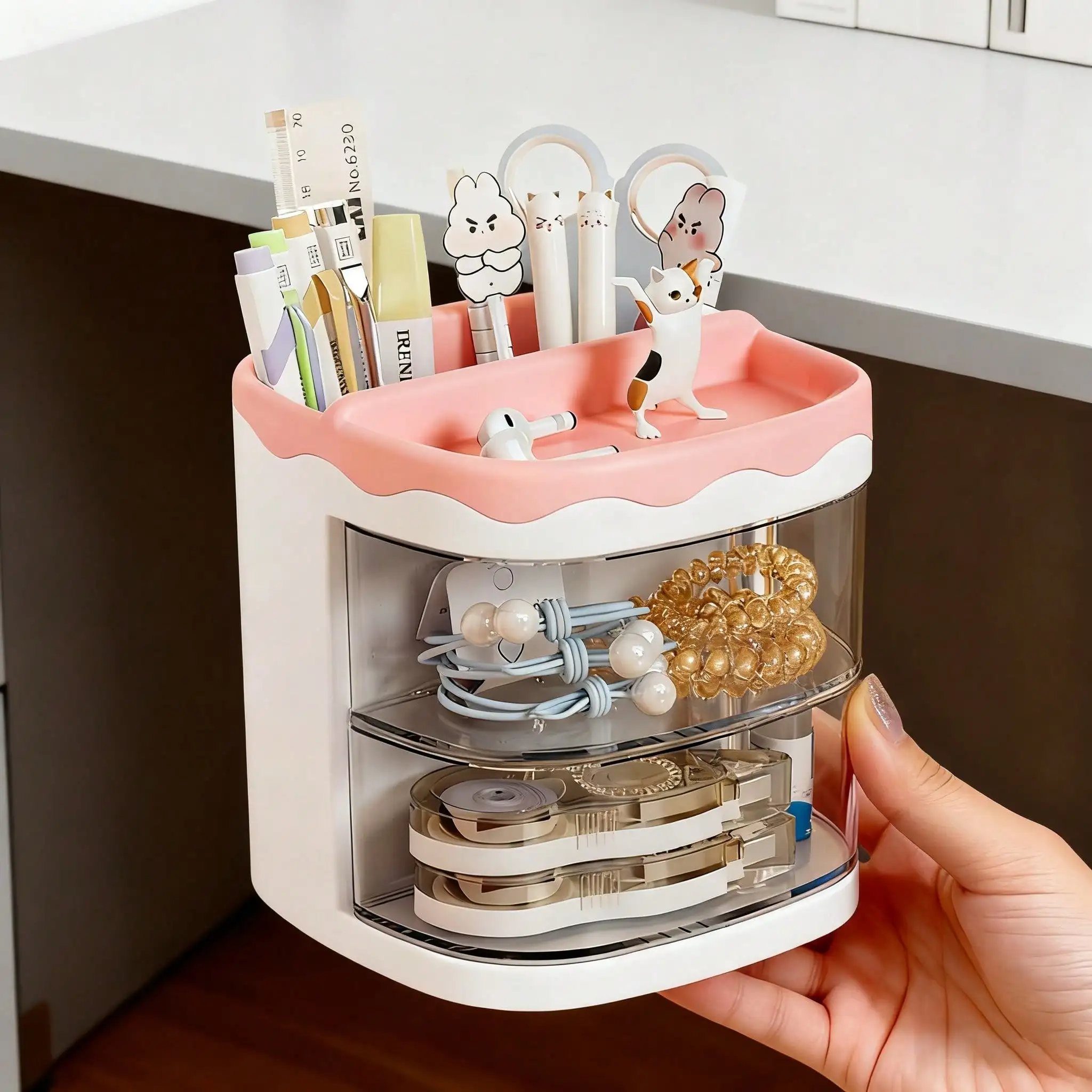 

Bathroom Storage Organizer, Bathroom Storage Box, Creative Cartoon Sundries Storage Box, Makeup Brush Holder, Desktop Pen Cup