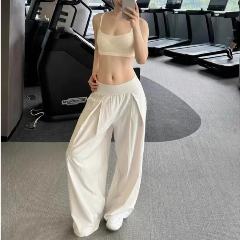 

Yoga Casual Pants Women Thin Summer Lazy Loose Feeling High Waisted Straight Leg Wide Leg Dragging Casual Pants