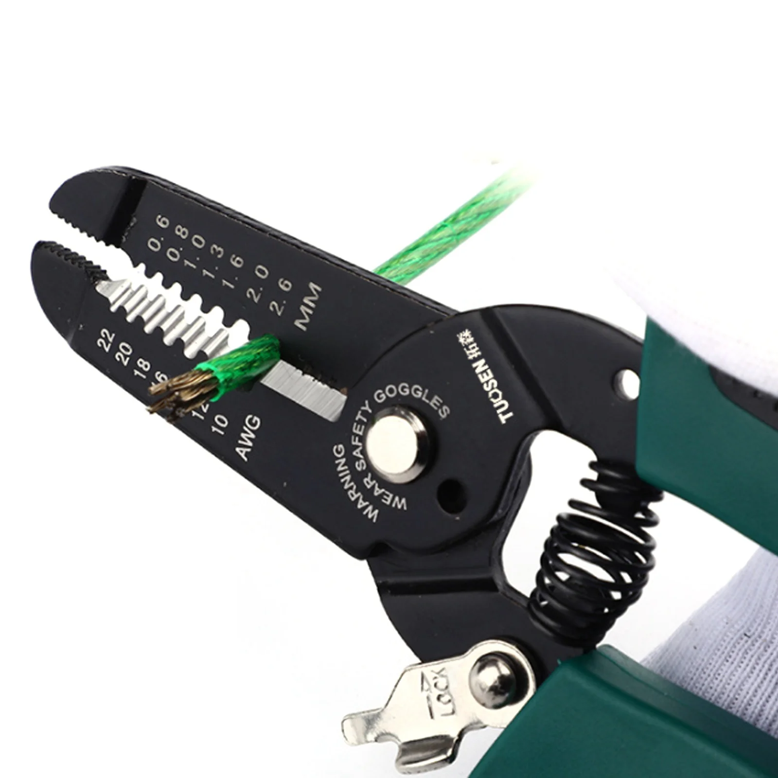 Imagem -03 - Multifuncional Wire Crimper e Stripper Cabo Cutter Alicate Eletricista Crimping Tool Ferramentas Manuais Alicate Verde 8