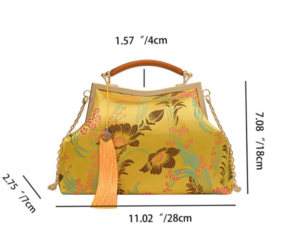 

National style bamboo bag with elegant temperament, niche retro Chinese style handbag