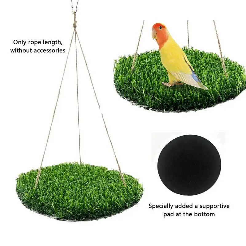 

Bird Swing Toys Birds Edible Seagrass Swing Hammock Mat Parrot Lounger With Toys Handmade Woven Hanging Hammock Lovebird supply