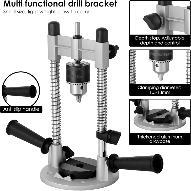 ABLJ Drill Guide Attachment For Precise Straight Holes, Universal Hand Drill Adapter With Bench Clamp Electric Repair