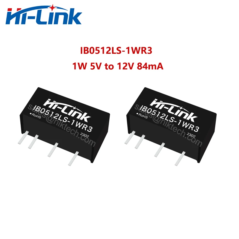 Hi-Link Mini 10pcs/lot IB0512LS-1WR3 1W 12V 84mA Output DC DC Converter High-efficiency Isolated Power Supply Intelligent Module