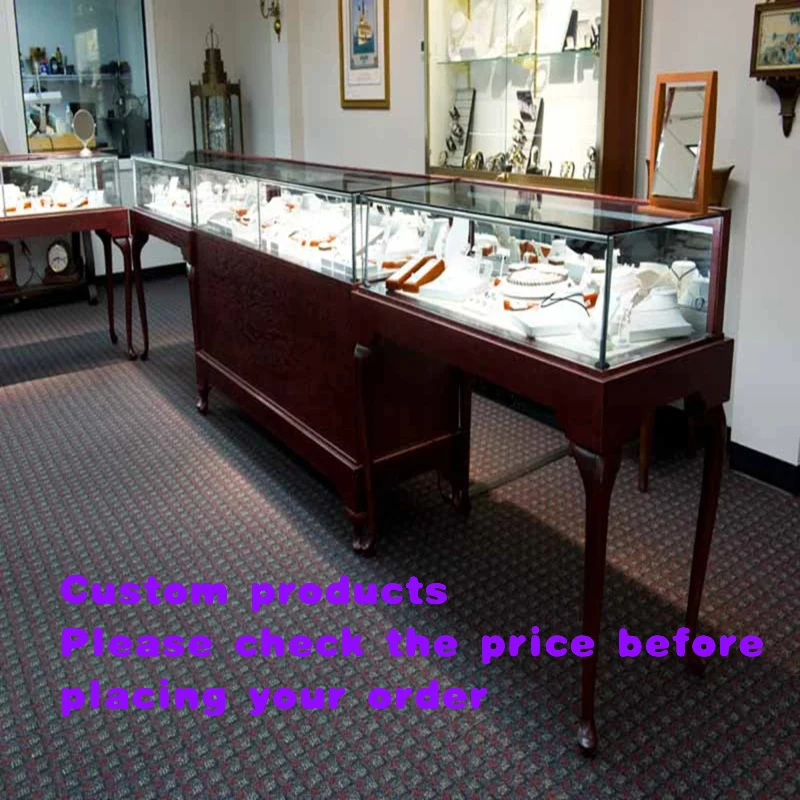 

custom.Exuding Luxury Interlaced Light and Shadow Cabinet Classic Wooden Jewelry showcase