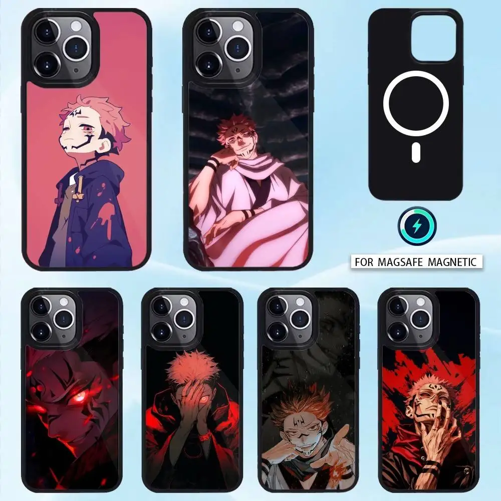 

S-Sukuna Anime R-Ryomen Phone Case For iPhone 16,15,14,13,12,11,Plus,Pro,Max Magsafe Magnetic Wireless Charging