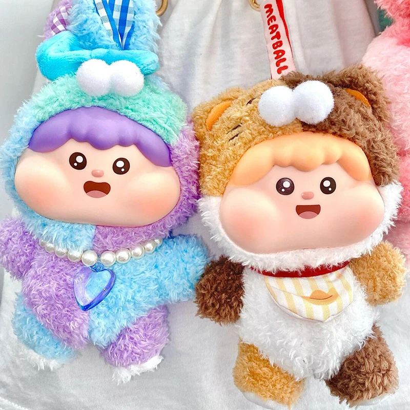 Fluffy Meatball Marshmallow Baby Plush Blind Box Toys Cute Dolls Action Figure Series Guess Bag Ornaments Kids Surprise Gifts