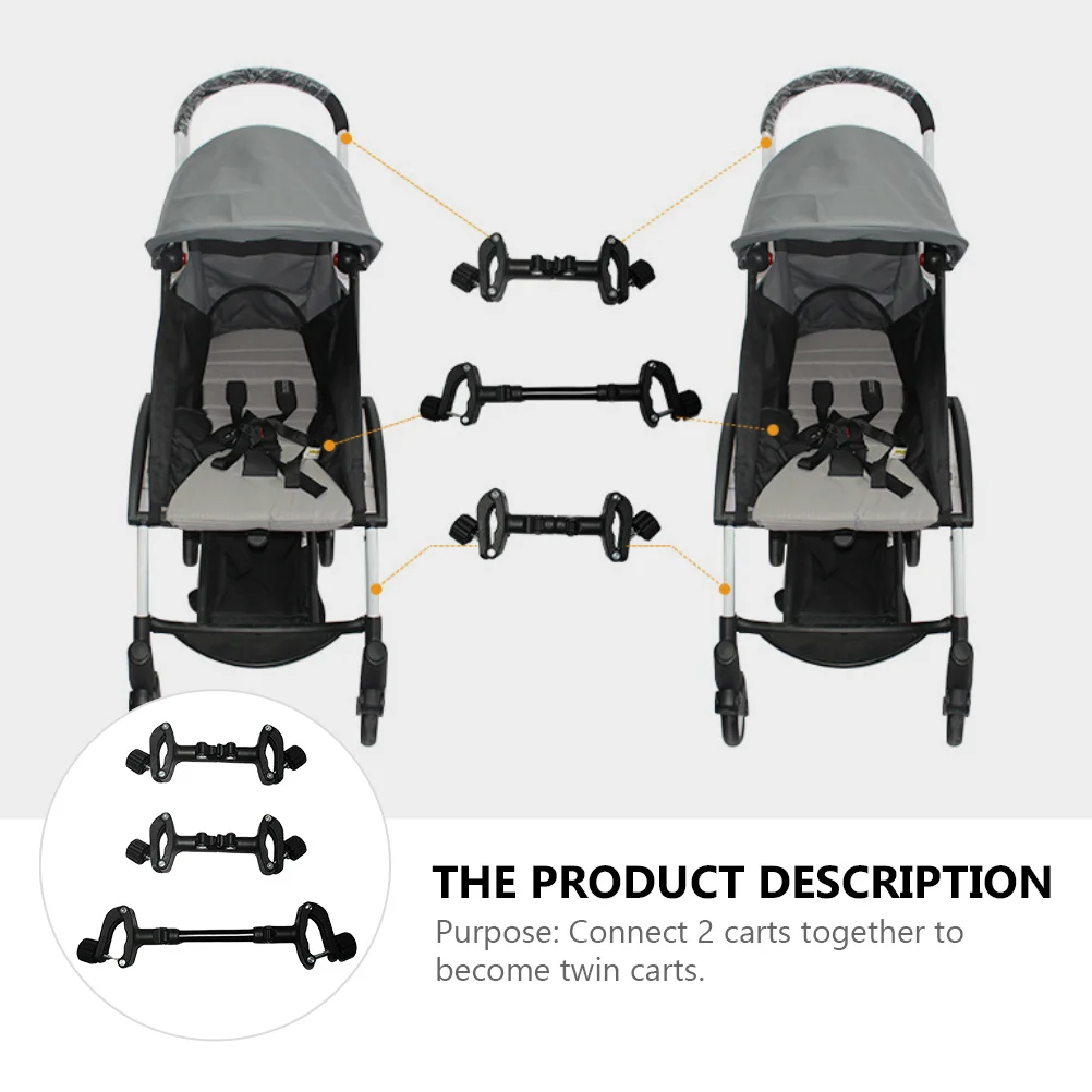 

Folding Stroller Connector Twin Babies Plastic Material Adjustable Dual Cart Link Adapter for Umbrella Prams Stroller Connectors