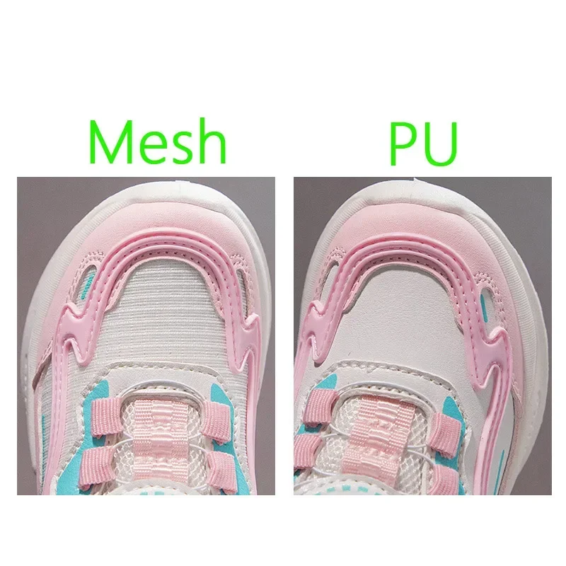 New Arrival Girls Shoes Tennis Children Outdoor Sneakers From 4 To 9 Years ,Pink,White Flats 9911