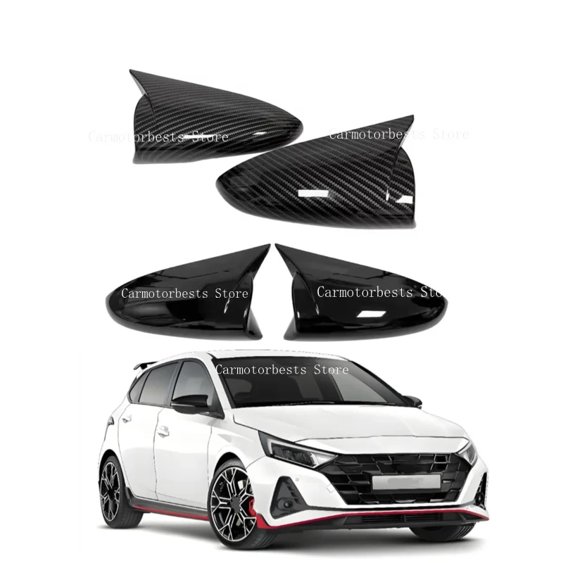 Rearview Side Mirror Cover Fit ForHyundai I20 N i20N Line 2020 2021 2022 2023 2024  Wing Cap Sticker Case Trim Carbon