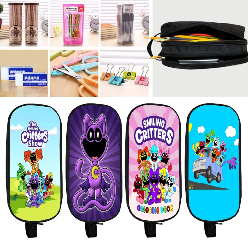 Smiling Critter Pencil Bag Stationery Box Catnap Primary School Students Cartoon Animation Pencil Box Birthday Gift Fashion