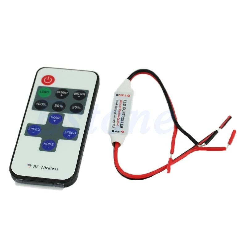 581E 12V 11 Keys Mini RF Wireless Remote Controller for Led Single Color Strip
