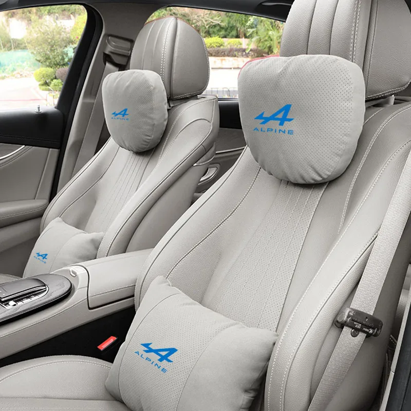 ل جبال الألب جبال الألب A110 الأزرق ملصق الشعار اكسسوارات أجزاء سيارة الرقبة مسند الرأس وسادة مقعد قطني العمود الفقري حماية #5