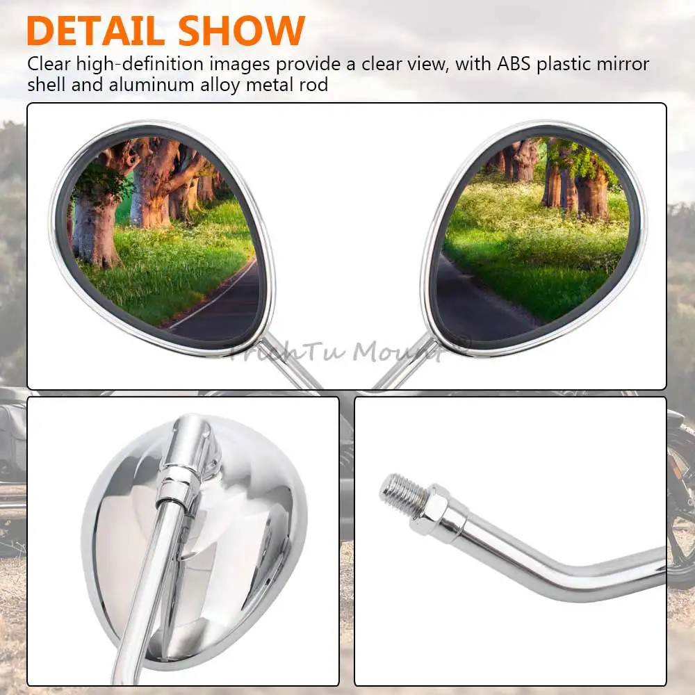 Chrome Motorcycle Handlebar Mount Side Mirror Rearview Mirror For Indian Chief Chieftain Scout Roadmaster Dark Horse Springfield