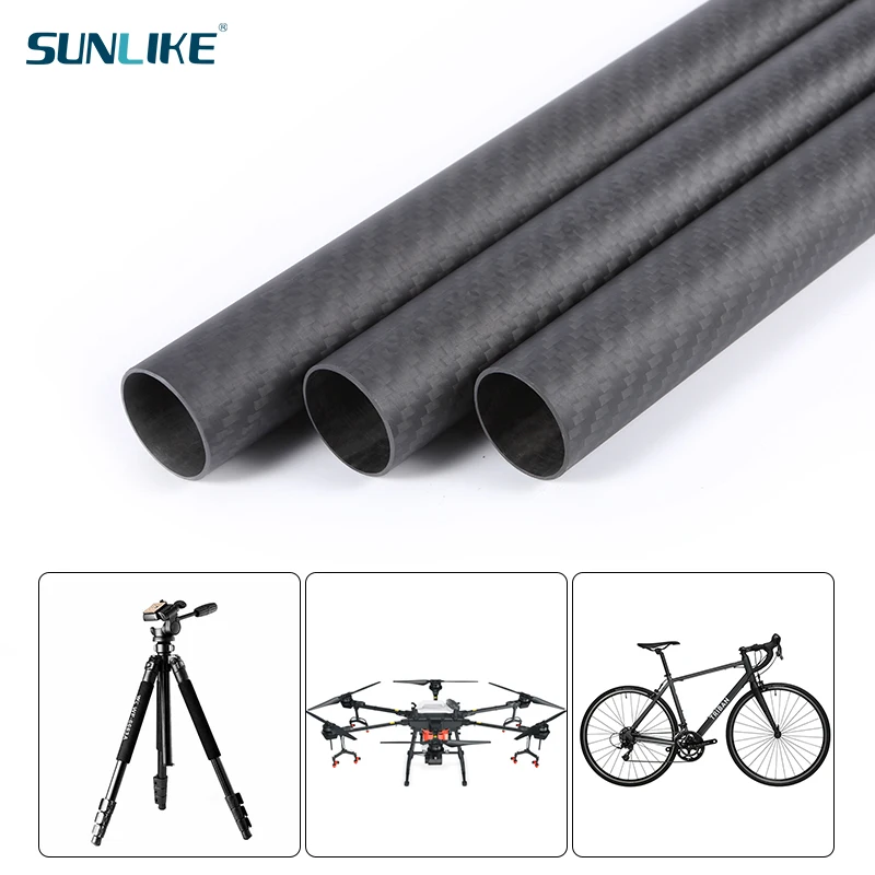 1Pcs Length 1000mm OD10mm 20mm 30mm 40mm Twill Matte 3K 100% Carbon Pipe Carbon Fiber Tube