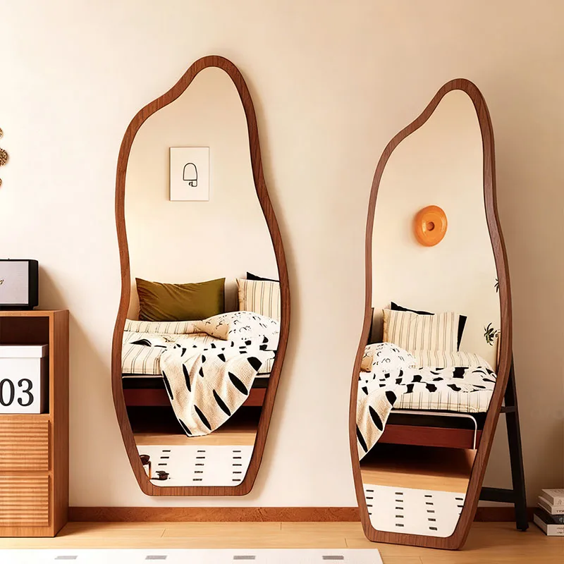 Full Body Modern Mirror Decoration Funky Items Asymmetrical Irregular Standing Mirror Luxury Makeup Espelhos Home Decorations