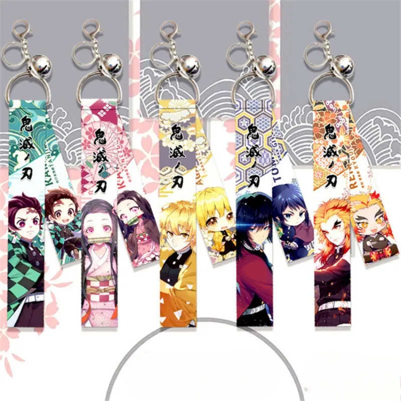 Tanjirou Nezuko Zenitsu Inosuke Giyuu Shinobu Kyoujurou Tengen Anime Backpack Pendant Double Sided Premium Ribbon Buckle