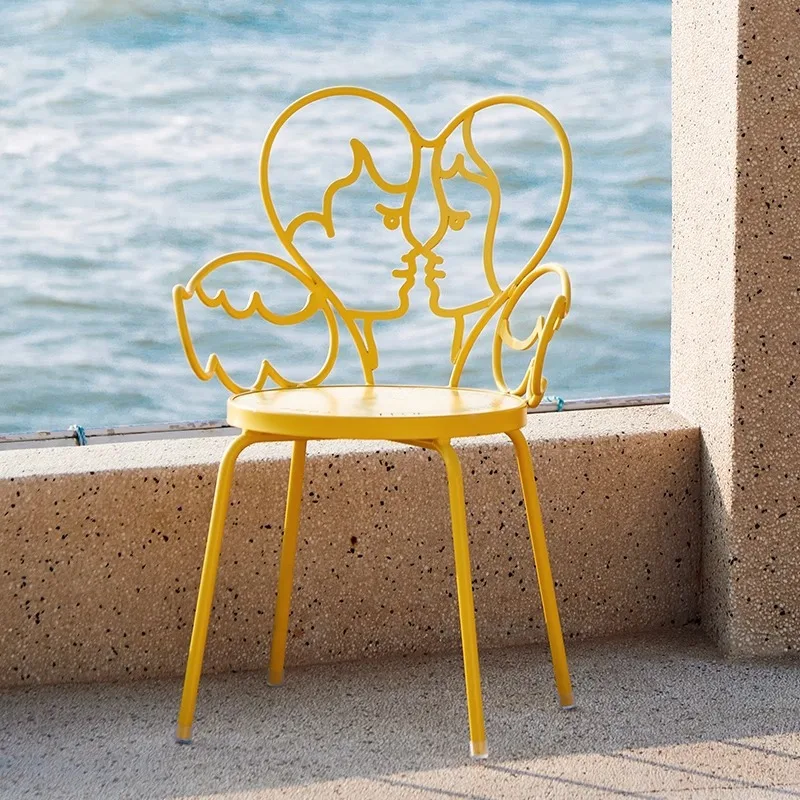 Outdoor patio balcony single high stool clock in