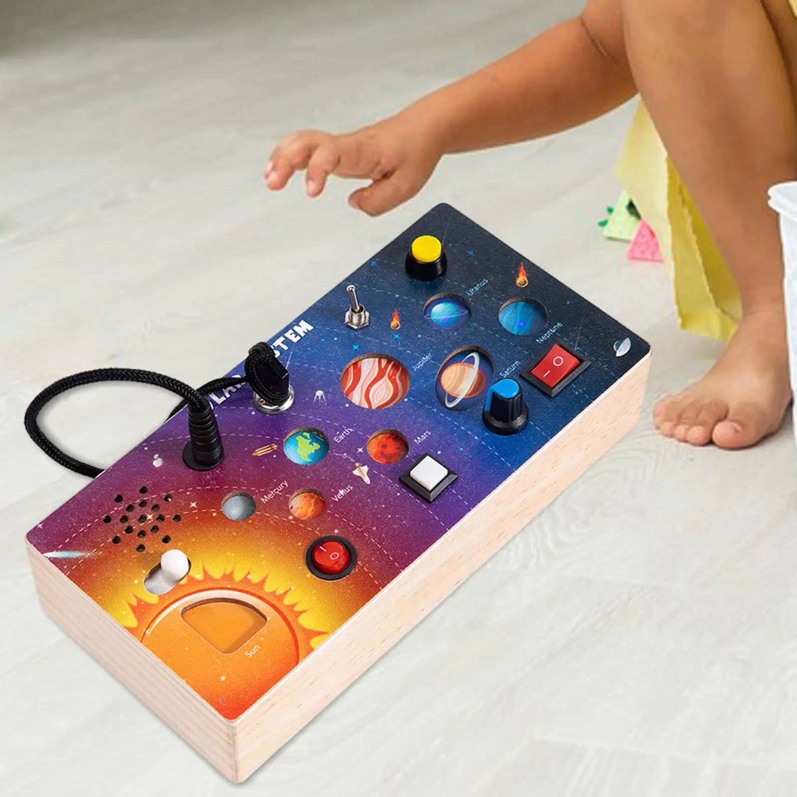 

Light up Busy Board with Switch Early Learning Educational Sensory Board for Holiday Gift Boys Girls Activities Kids Children