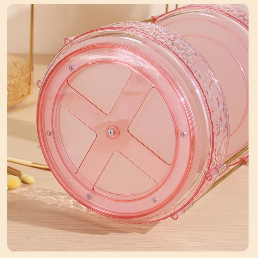 Light luxury dressing table cosmetics can be rotated storage box bathroom desktop perfume skin care seasoning shelf