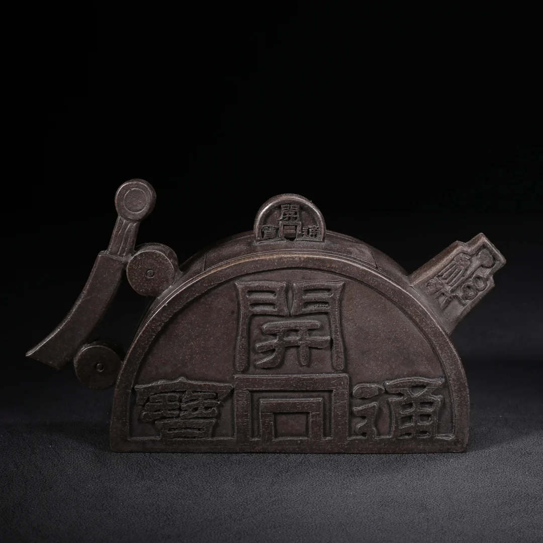 Old Chinese Handcraft Enameled  YiXing Zi Sha Clay  (red stoneware) Teapot,Bring in wealth and treasures shape